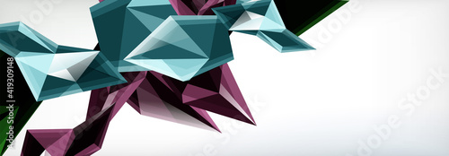 Vector 3d triangles and pyramids abstract background for business or technology presentations, internet posters or web brochure covers