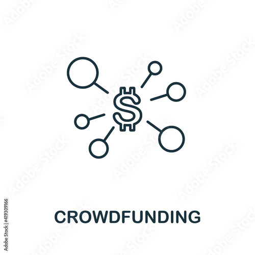 Crowdfunding icon. Simple illustration from startup collection. Creative Crowdfunding icon for web design, templates, infographics and more