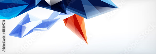 Vector 3d triangles and pyramids abstract background for business or technology presentations, internet posters or web brochure covers