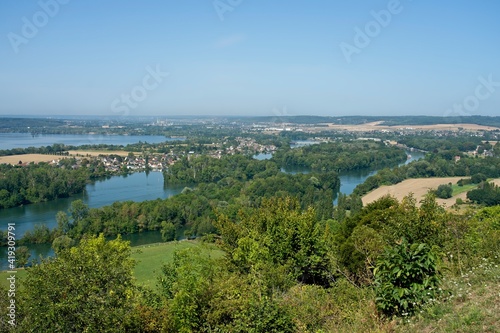 Le Plessis France - 12 August 2020 -View on river Seine from Le Plessis France