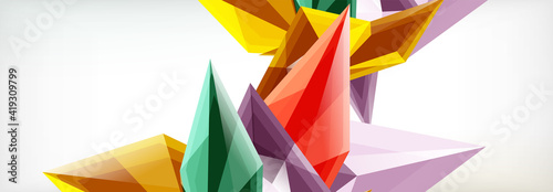 Vector 3d triangles and pyramids abstract background for business or technology presentations, internet posters or web brochure covers