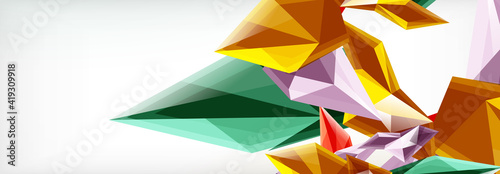 Vector 3d triangles and pyramids abstract background for business or technology presentations, internet posters or web brochure covers
