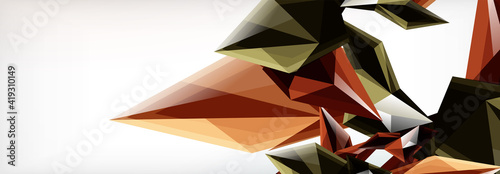Vector 3d triangles and pyramids abstract background for business or technology presentations, internet posters or web brochure covers
