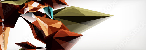 Vector 3d triangles and pyramids abstract background for business or technology presentations, internet posters or web brochure covers