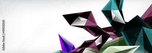 Vector 3d triangles and pyramids abstract background for business or technology presentations, internet posters or web brochure covers