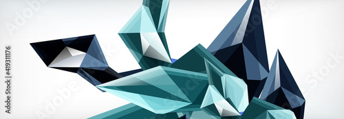 Vector 3d triangles and pyramids abstract background for business or technology presentations, internet posters or web brochure covers