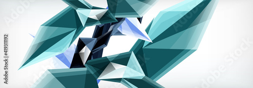 Vector 3d triangles and pyramids abstract background for business or technology presentations, internet posters or web brochure covers