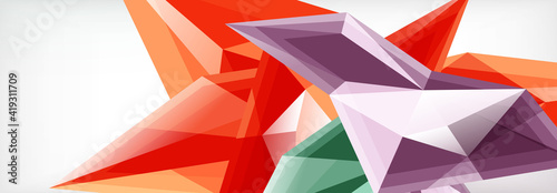 Vector 3d triangles and pyramids abstract background for business or technology presentations, internet posters or web brochure covers
