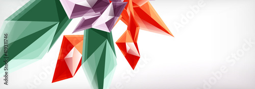 Vector 3d triangles and pyramids abstract background for business or technology presentations, internet posters or web brochure covers