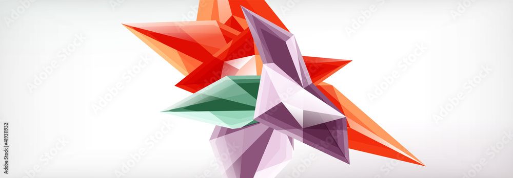 Vector 3d triangles and pyramids abstract background for business or technology presentations, internet posters or web brochure covers