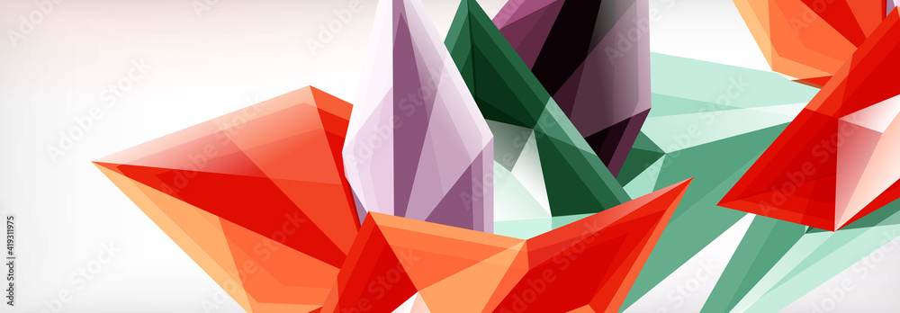 Vector 3d triangles and pyramids abstract background for business or technology presentations, internet posters or web brochure covers Vector 3d triangles and pyramids abstract background for business or technology presentations, internet posters or web brochure covers