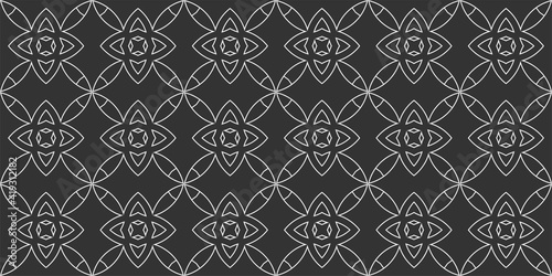 decorative black and white seamless pattern, background with geometric ornament. Vector graphics