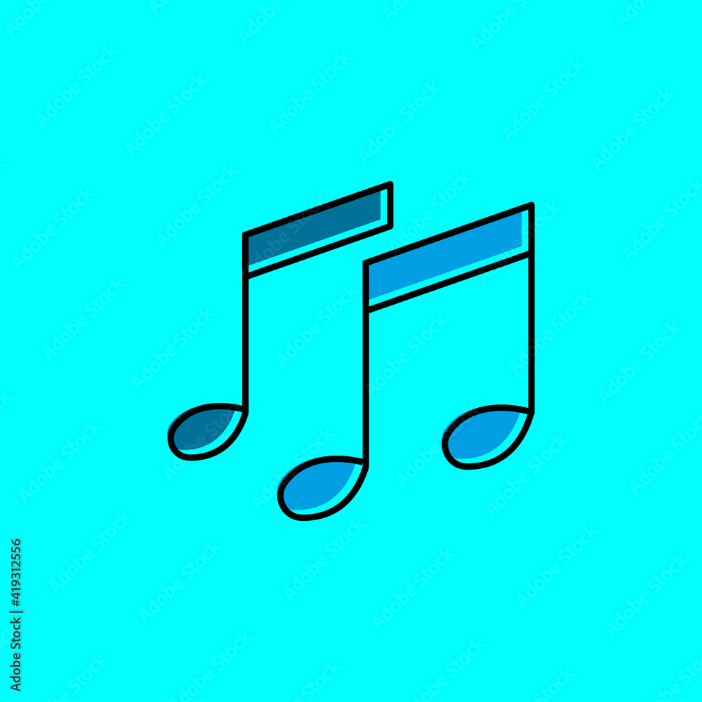 Music note lineal color icon. simple illustration. Editable stroke. Design template vector Music note lineal color icon. simple illustration. Editable stroke. Design template vector
