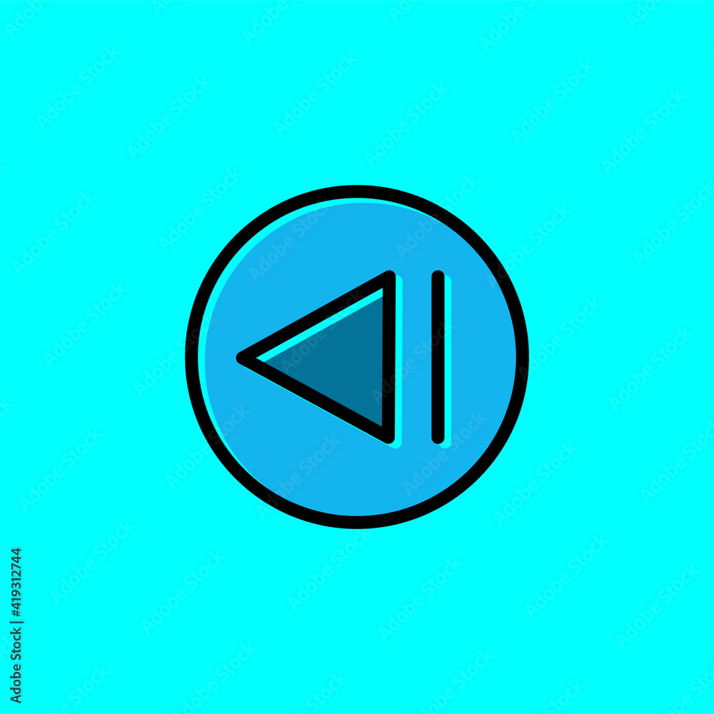 previous lineal color icon with circle. simple illustration. mobile concept app icon and web design. Editable stroke. Design template vector previous lineal color icon with circle. simple illustration. mobile concept app icon and web design. Editable stroke. Design template vector