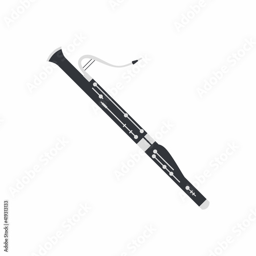 Bassoon glyph icon vector on white background. Musical instrument concept. Flat cartoon bassoon icon symbol sign from modern music collection for mobile concept and web apps design photo