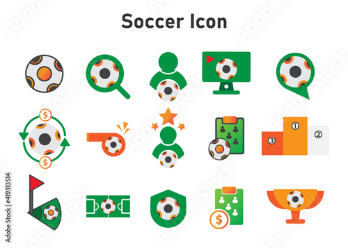 soccer icon. soccer illustration. Flat vector icon. can use for, icon design element,ui, web, mobile app.