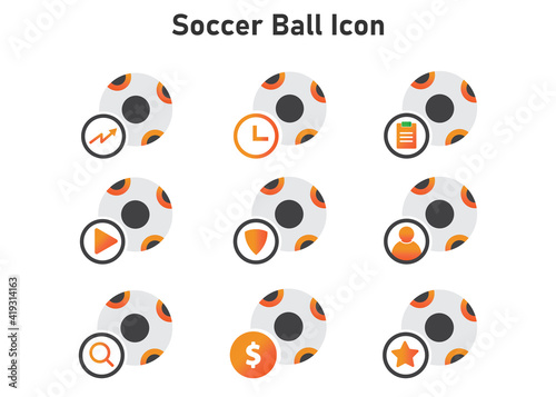 soccer ball icon. soccer ball illustration. Flat vector icon. can use for, icon design element,ui, web, mobile app.