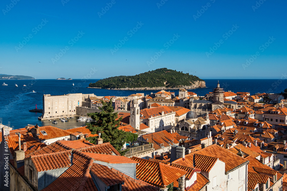 Dubrovnik, Croatia. Picturesque view on the old town, medieval Ragusa