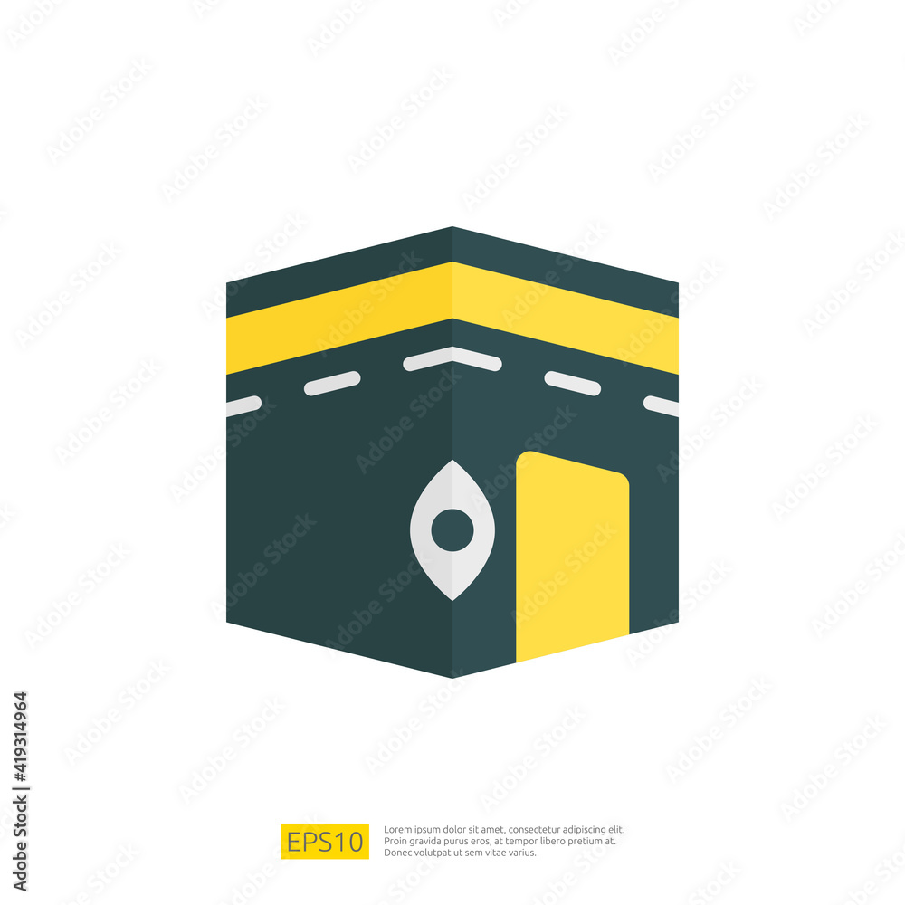kaaba icon for Muslim and Ramadan theme concept. Vector illustration kaaba icon for Muslim and Ramadan theme concept. Vector illustration