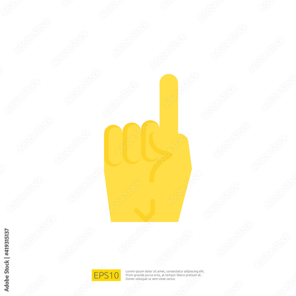 one finger raise icon for Muslim and Ramadan theme concept. Vector illustration one finger raise icon for Muslim and Ramadan theme concept. Vector illustration
