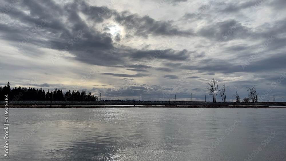 clouds over the river