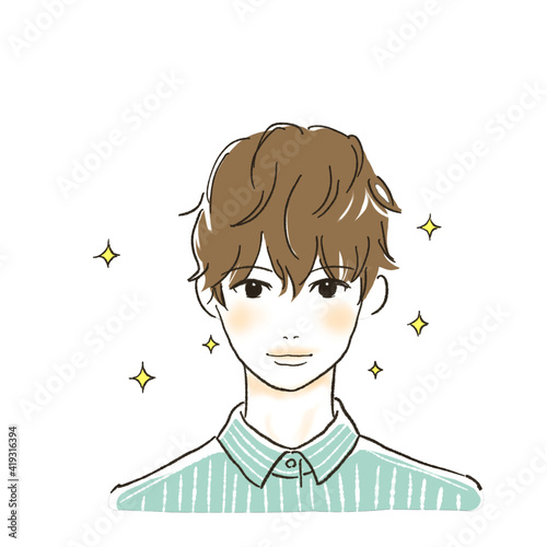 ブラウンヘアの男の子キラキラ