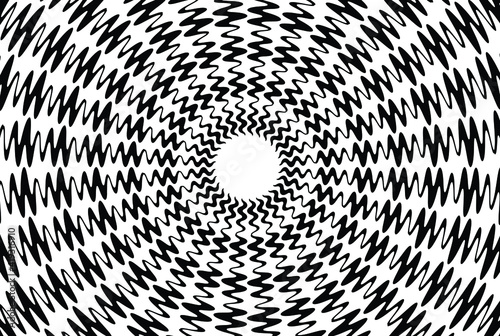  Wave design black and white. Digital image with a psychedelic stripes. Argent base for website, print, basis for banners, wallpapers, business cards, brochure, banner