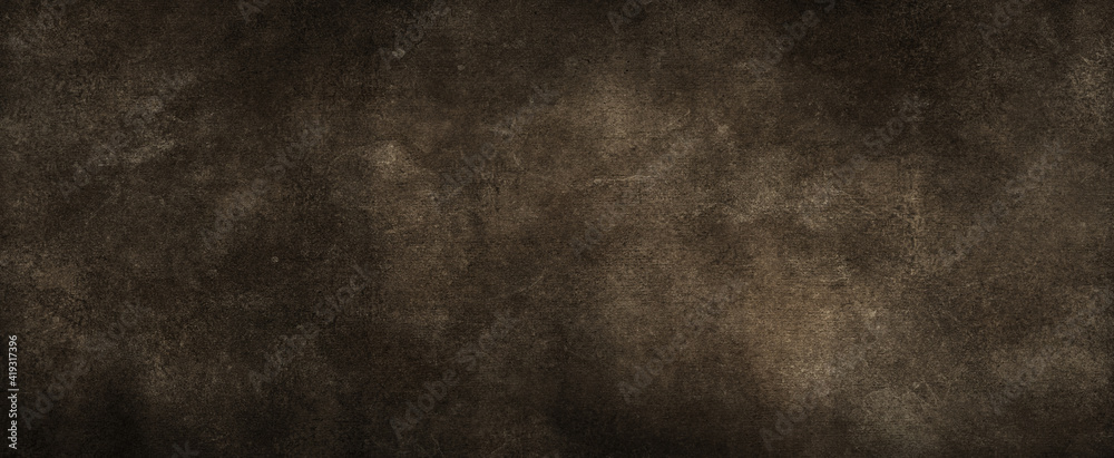 Grey background texture in old vintage paper design with black border, old antique metal background illustration in earthy coffee color - obrazy, fototapety, plakaty 