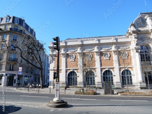 The facade of some parisian building. Paris  march 2021.
