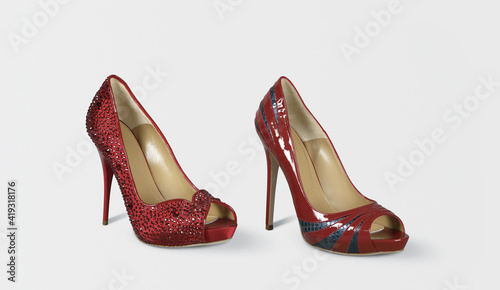 Fashion summer shoes for women studio shoot