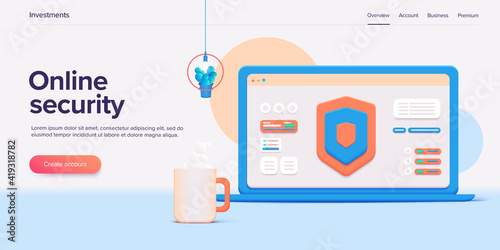 Mobile data security in 3d vector illustration. Online protection system concept with smartphone and verification code field. Secure transfer or transaction with password via internet.