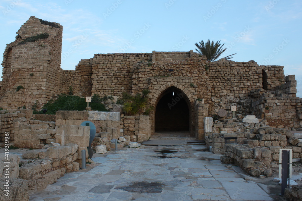 Arched entry at Caesarea National Park in Israel