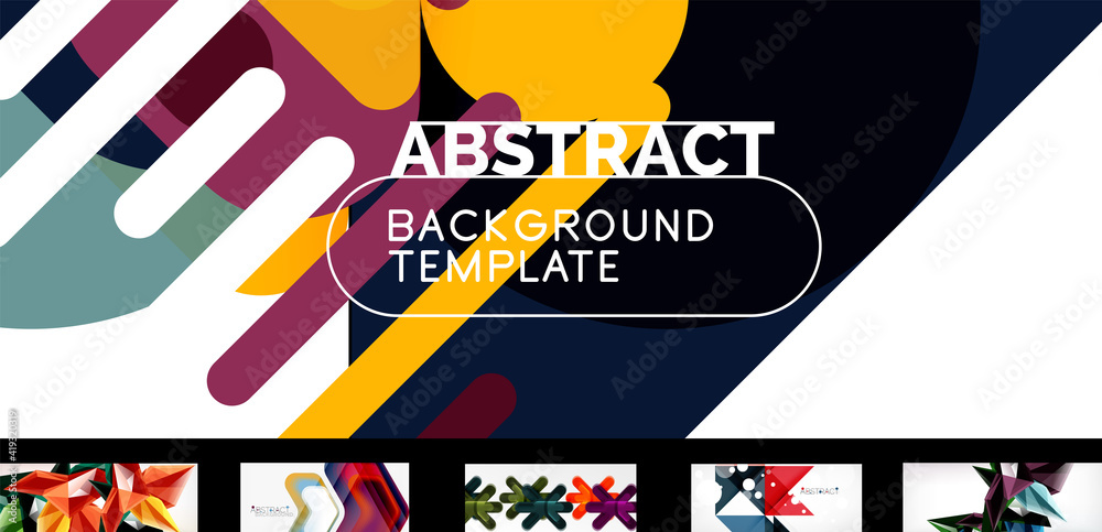 Set of vector geometric abstract backgrounds