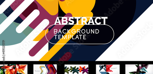 Wallpaper Mural Set of vector geometric abstract backgrounds Torontodigital.ca