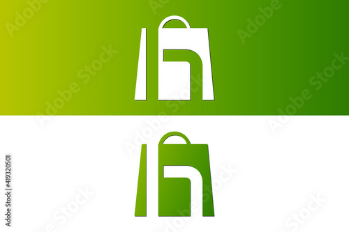 ecommerce logo design letter h photo Vector