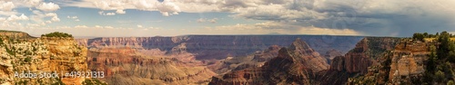Panorama view of nature  clouds canyons and hills in Grand Canyon national park in Colorado  America