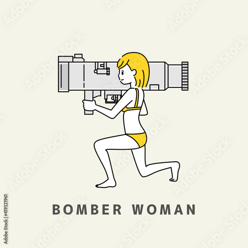 バーズーカを持つ女性