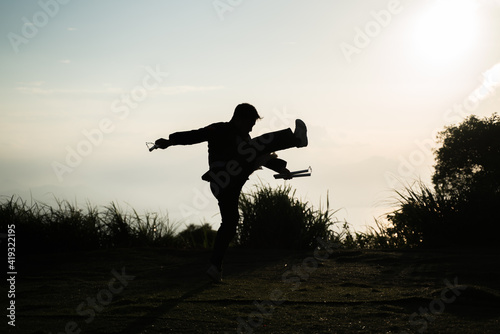 Wallpaper Mural Silhouette of a samurai fighter  Torontodigital.ca