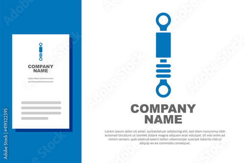 Blue Shock absorber icon isolated on white background. Logo design template element. Vector.