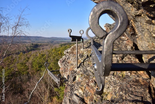 Raven Rock in Krivoklat Protected Landscape Area in Beroun District, Central Bohemia, Czech Republic. photo