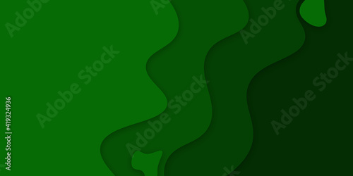 Green abstract paper carve background.Paper art style of nature concept design © gojalia