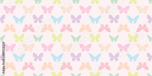 Colorful butterfly seamless pattern background vector