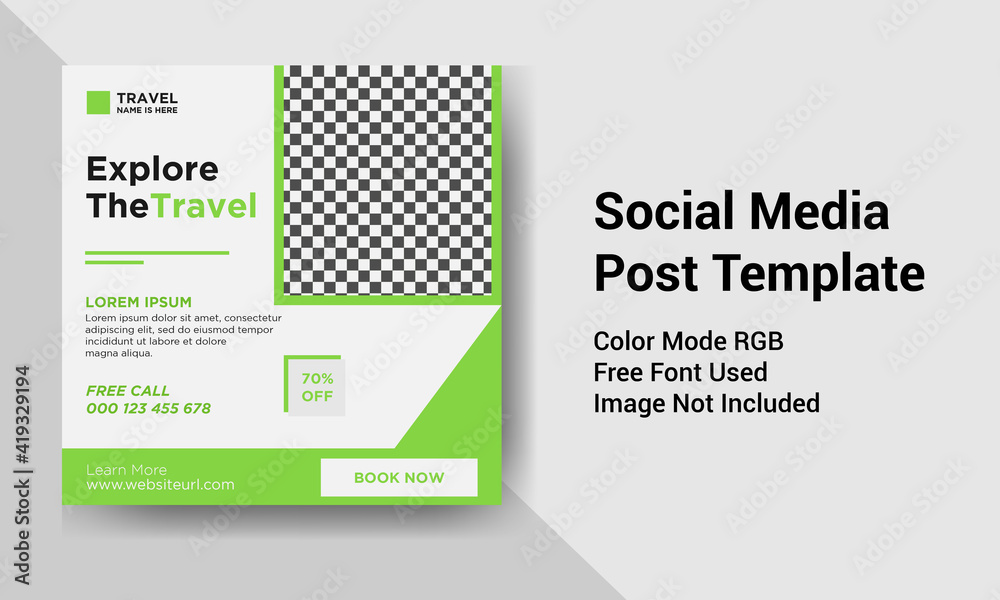 Obraz premium Travel agency social media banner design template 