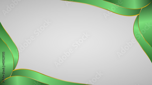 green abstract background with gold edge