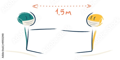 distance during quarantine pandemic health mask social distance