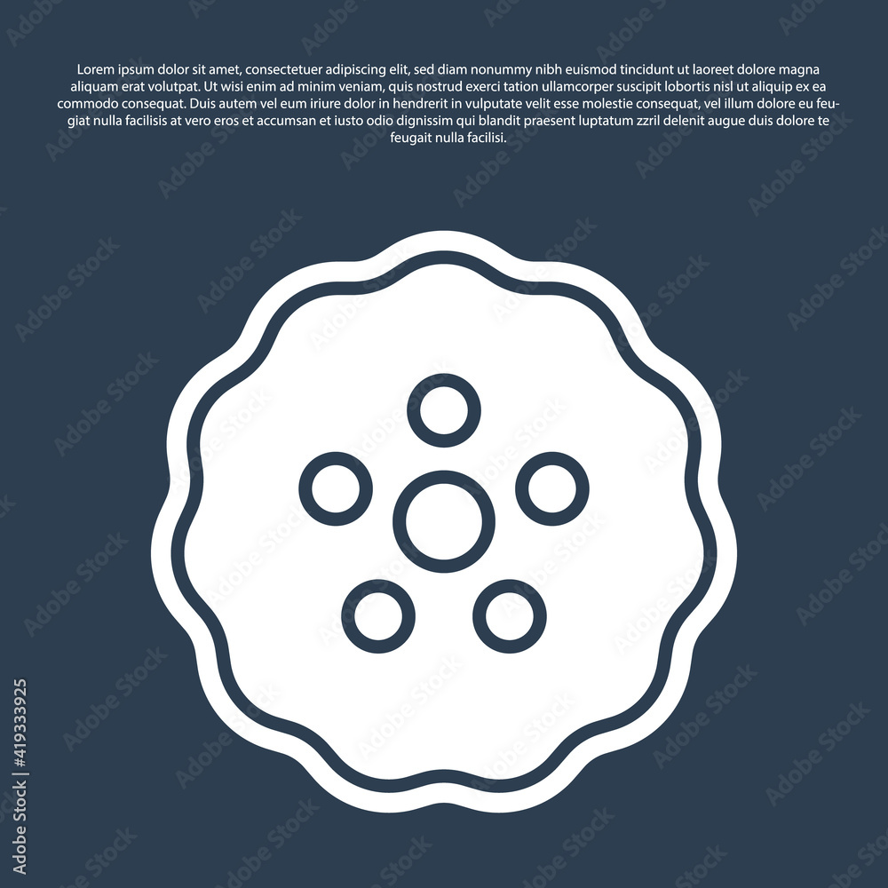 Blue line Gear icon isolated on blue background. Cogwheel gear settings sign. Cog symbol. Vector.