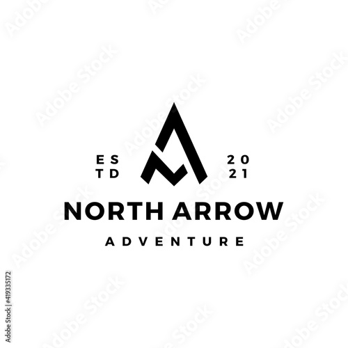 NA letter mark north arrow compass logo vector icon illustration