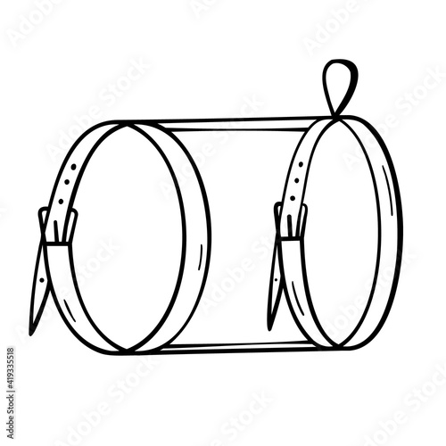 Pet harness. Small dogs and cats. Black and white. Doodle isolated outline objects on white.