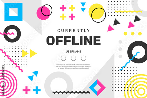 Offline twitch banner template. - Vector.