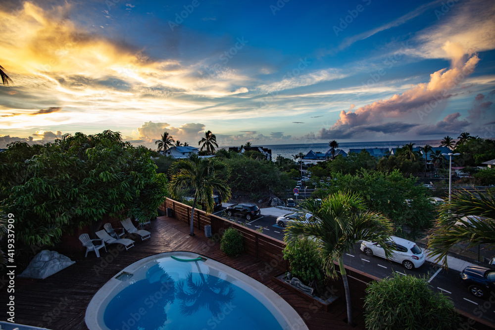 A gorgeous pool terrace along Boucan Coastline in Reunion Island